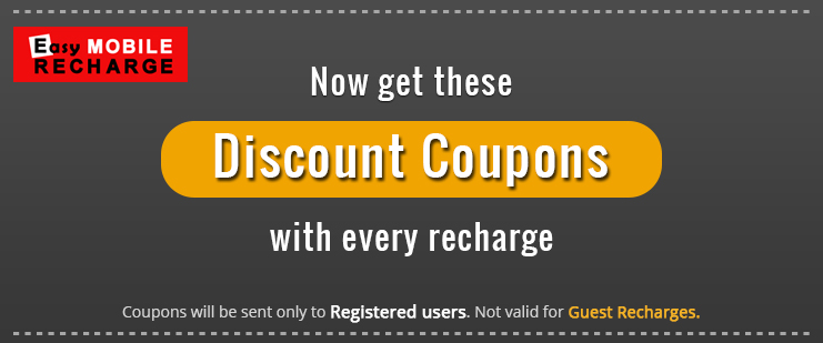 Free discount coupons on Recharge | EasyMobileRecharge.com